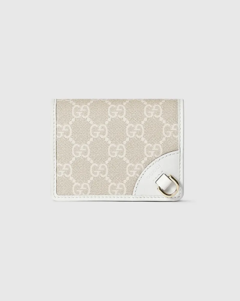 Gucci Kleine GG Emblem Brieftasche Weiß