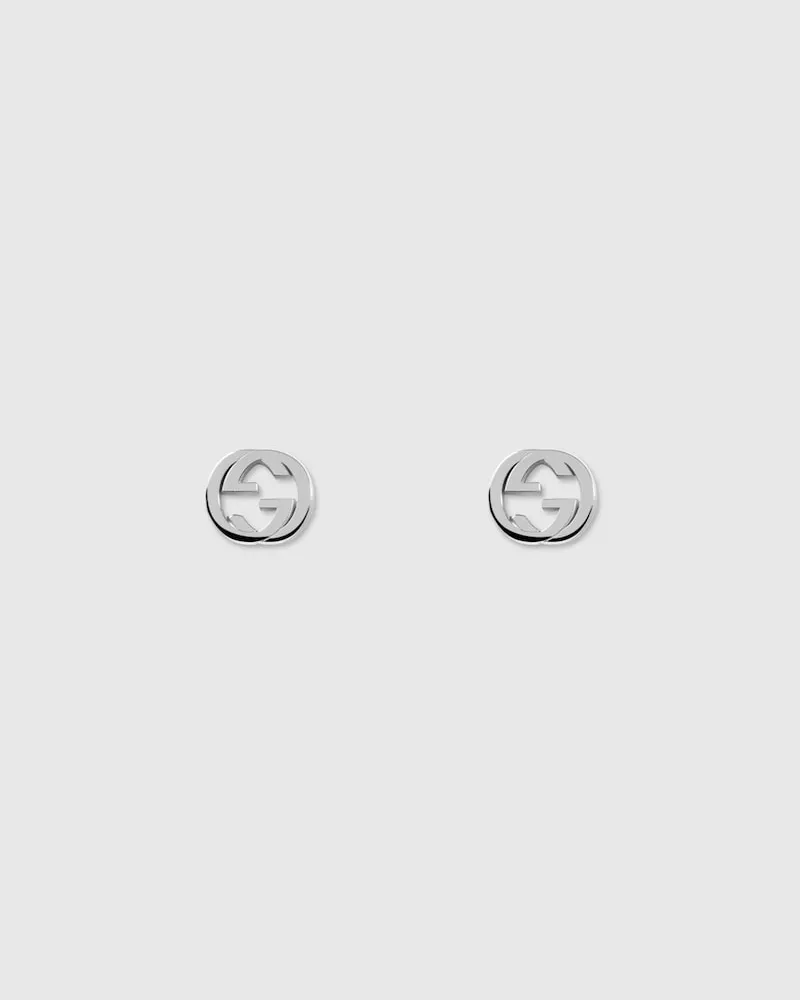 Gucci Interlocking Ohrstecker Silber