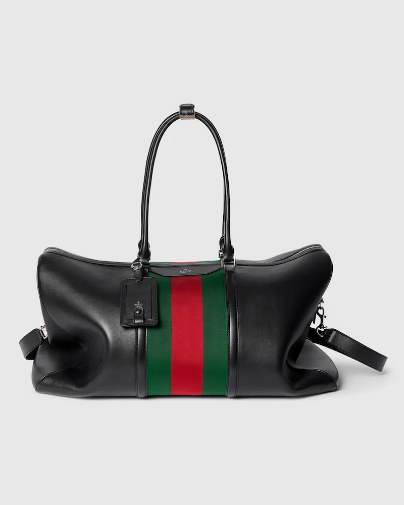 Gucci Große Reisetasche mit Mega Web Trademark Schwarz