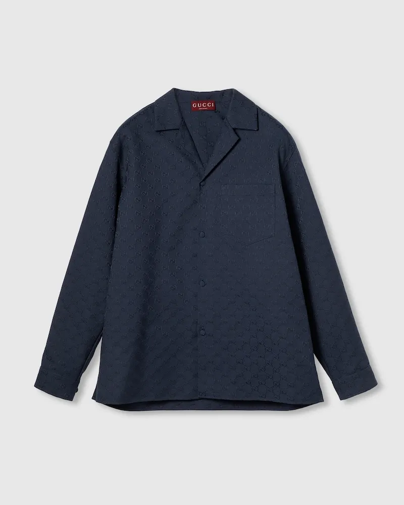 Gucci Hemd aus GG Canvas, Größe Blau