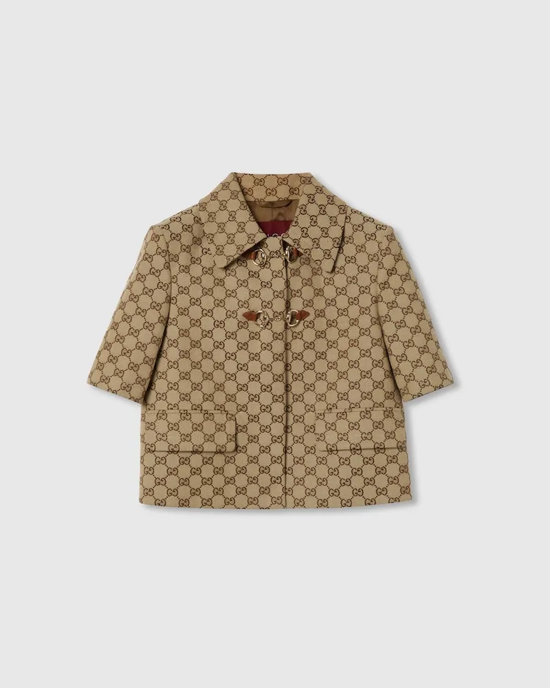 Gucci Jacke aus GG Canvas Mit Horsebit, Größe Braun