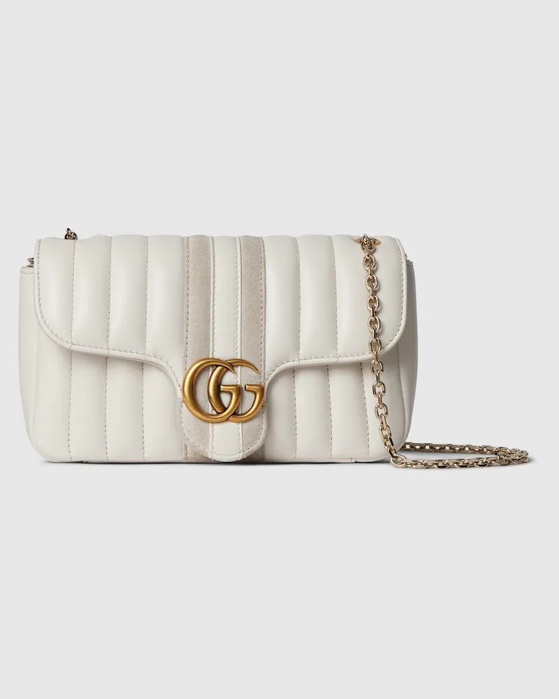 Gucci Jetset GG Marmont Kleine Schultertasche Weiß