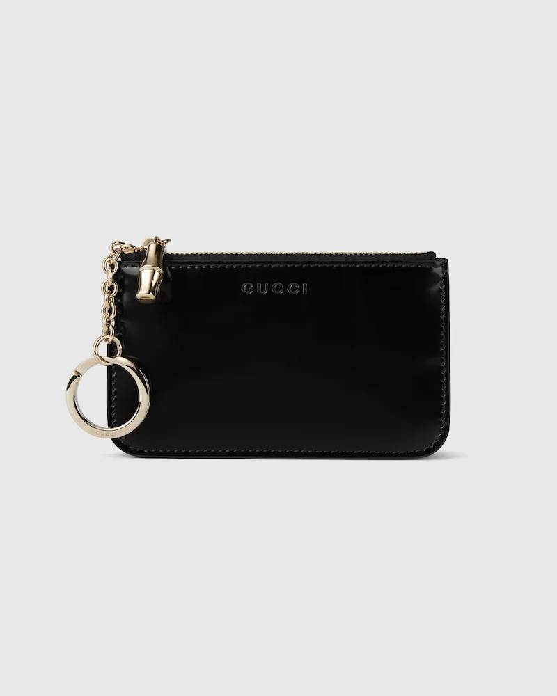 Gucci Schlüsseltäschchen Mit Bambusdetail Schwarz