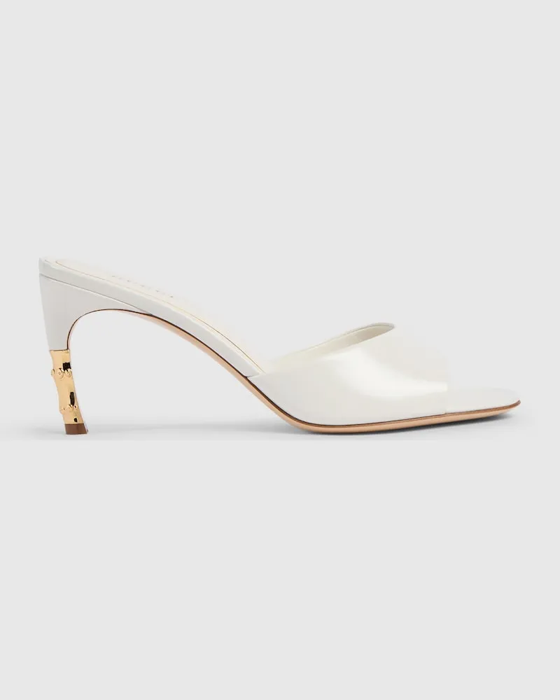 Gucci Damenpantolette mit 'Bamboo'-Motiv, Größe Weiß