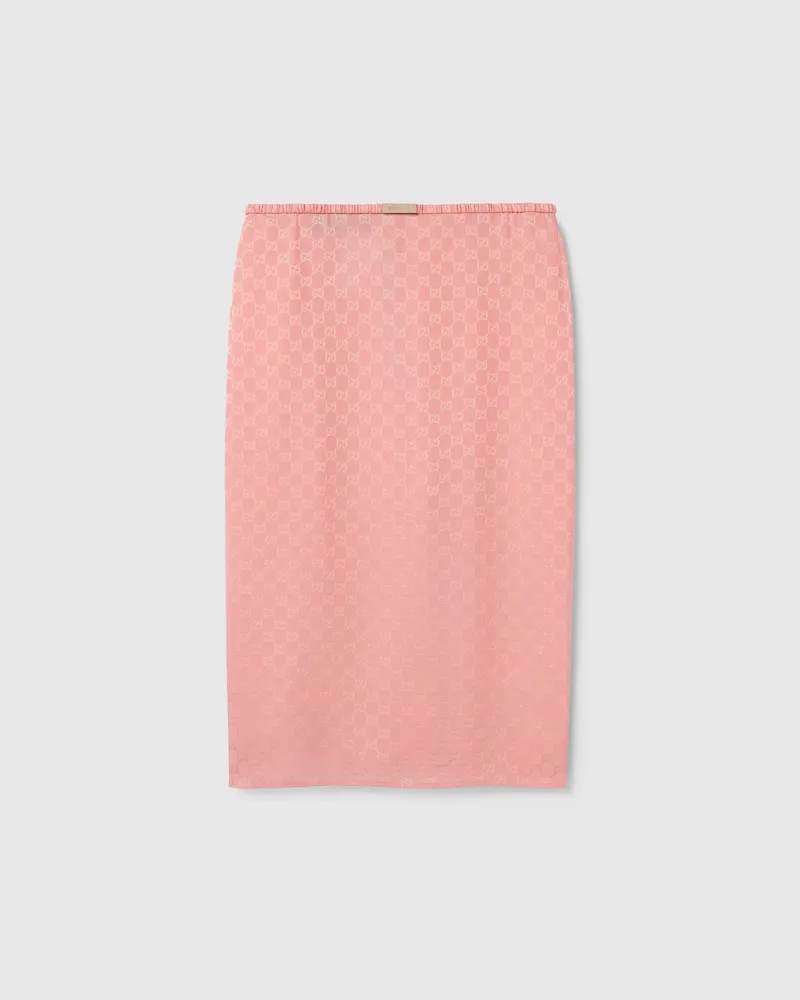 Gucci Rock aus GG Seidenjacquard, Größe Pink