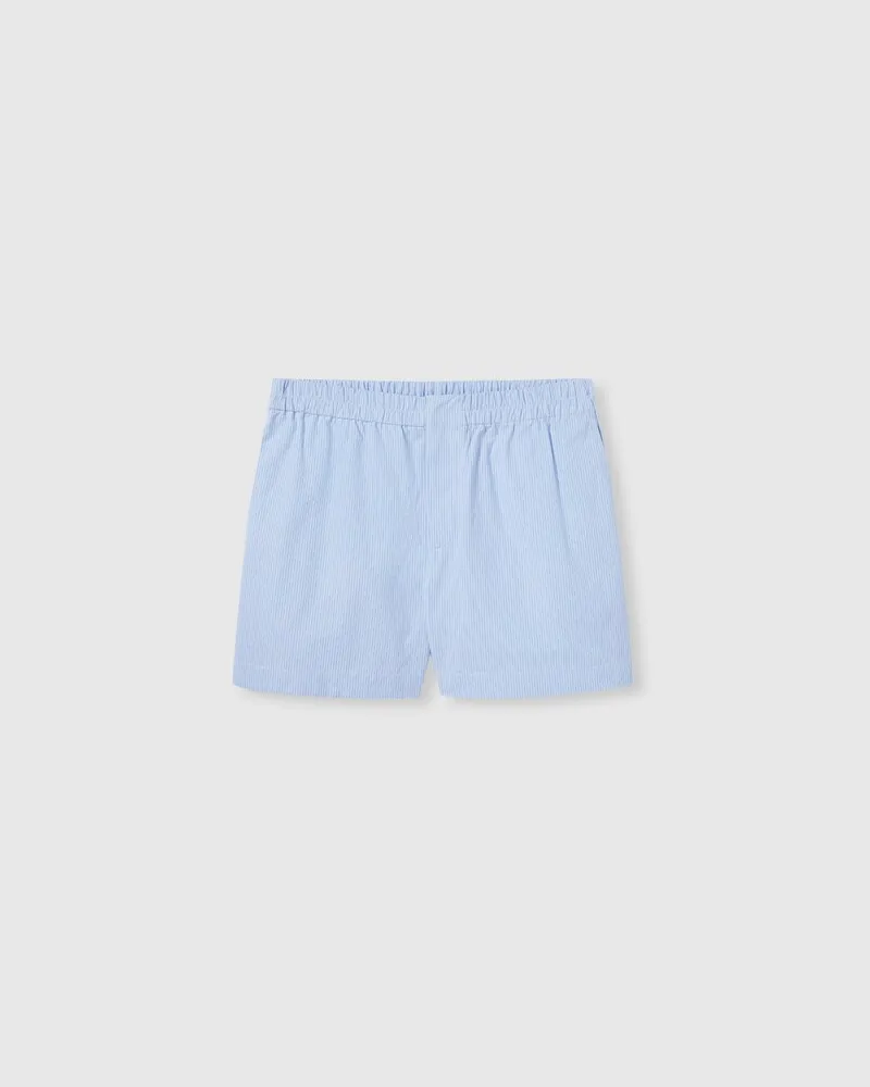 Gucci Shorts aus Gestreifter Baumwolle Mit Stickerei, Größe Blau
