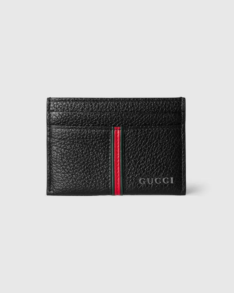 Gucci Kartenetui mit Web Schwarz