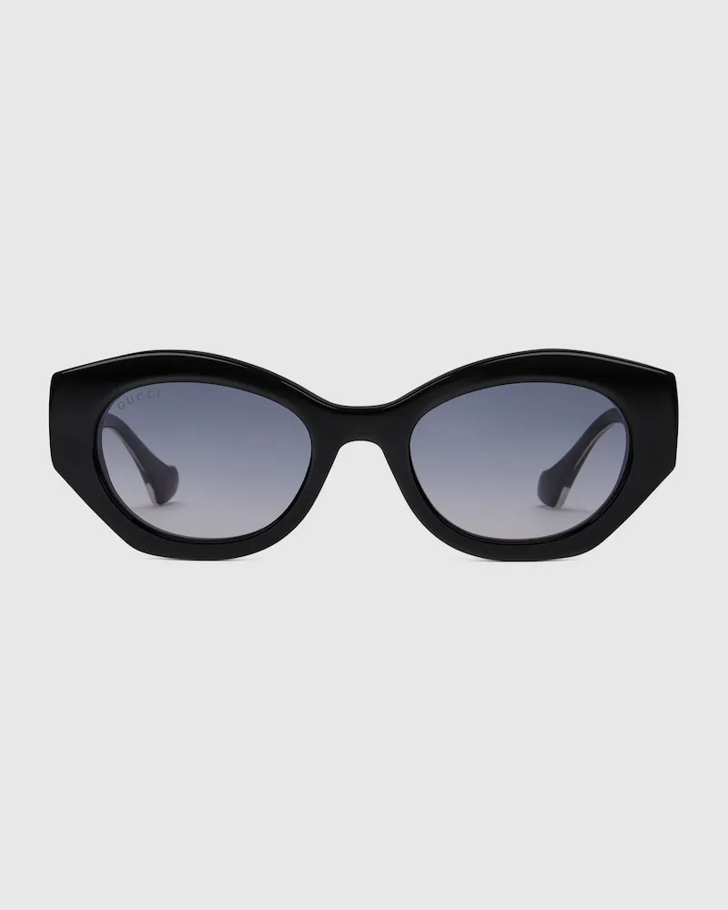 Gucci Sonnenbrille Mit Ovalem Rahmen Schwarz