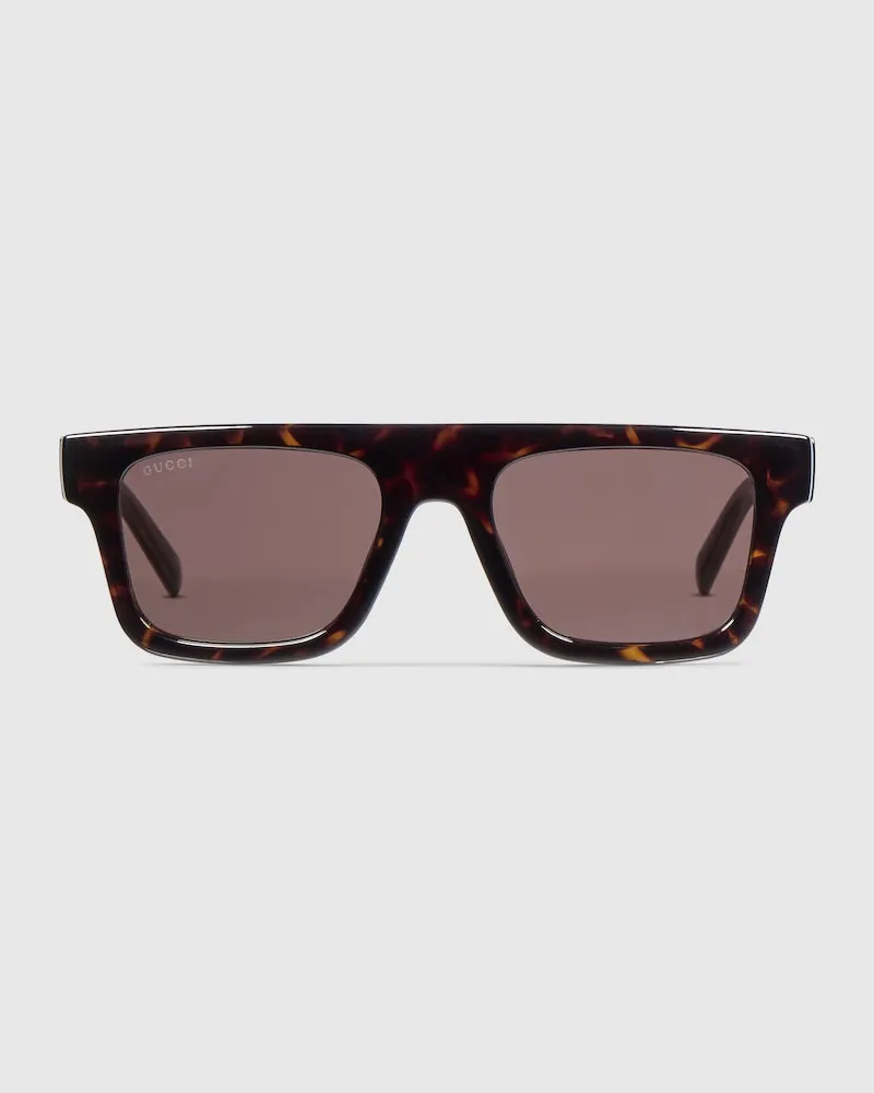 Gucci Sonnenbrille mit Eckigem Rahmen Braun