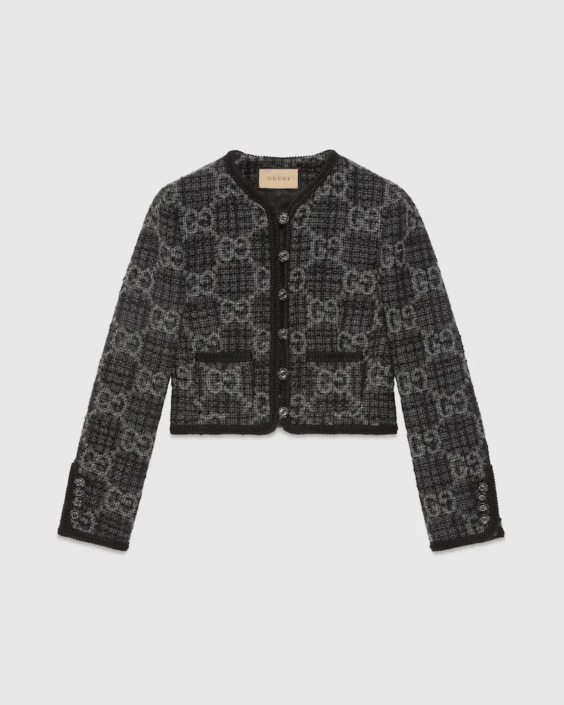 Gucci Jacke aus GG Tweed, Größe Grau