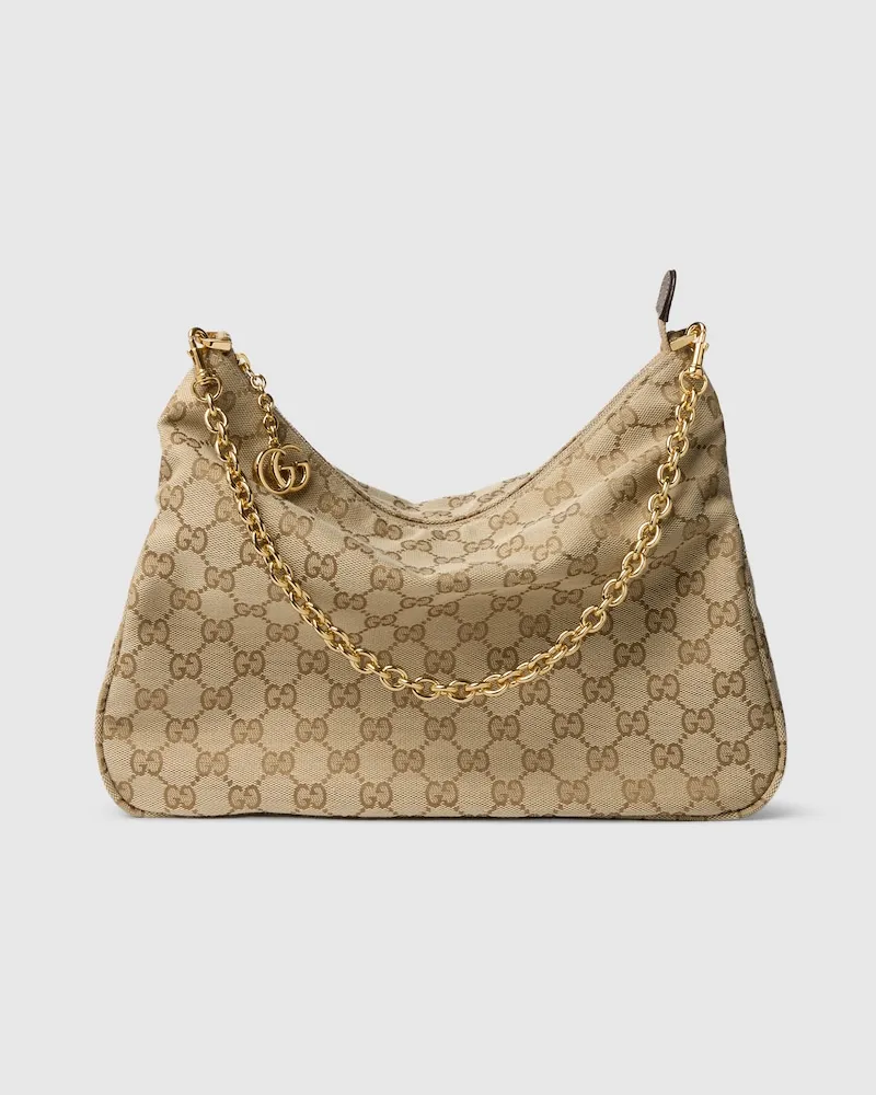 Gucci Mittelgroße Lady Lunetta Chain Schultertasche Beige