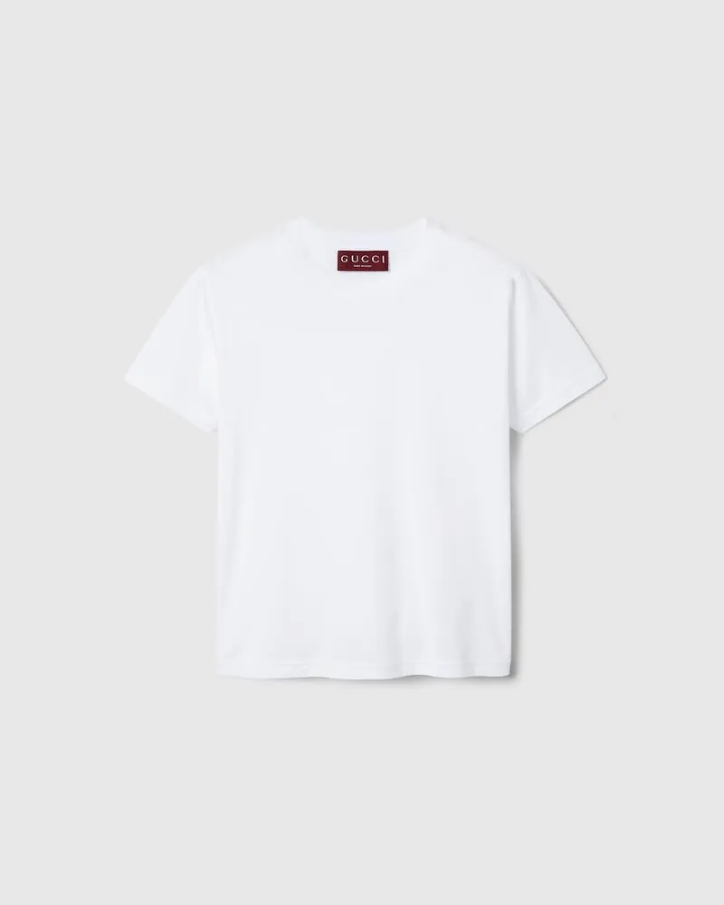 Gucci T-Shirt aus Baumwolljersey Mit Stickerei, Größe Weiß