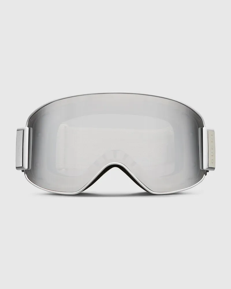 Gucci Sonnenbrille In Maskenform Weiß