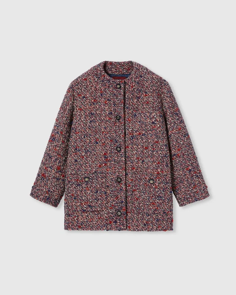 Gucci Jacke aus Wollbouclé, Größe Blau