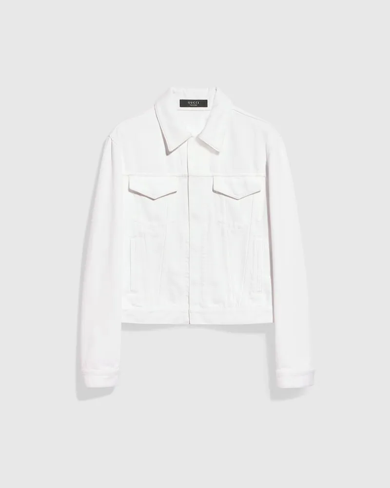 Gucci Jacke aus Baumwolldenim, Größe Weiß