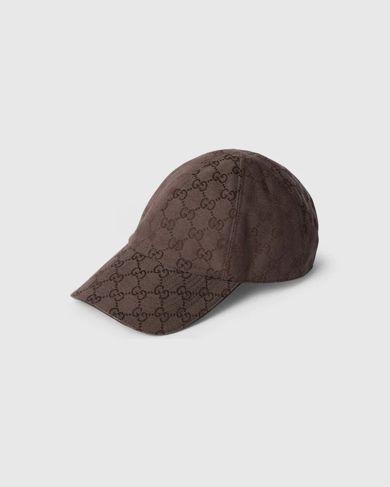 Gucci Baseballkappe aus GG Baumwoll-Canvas, Größe Braun