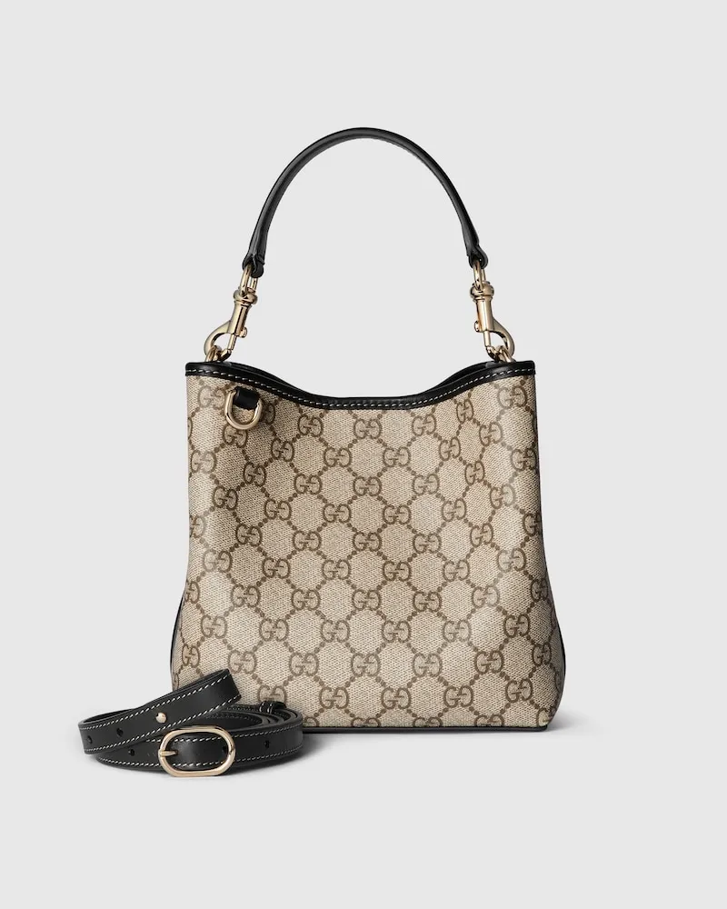 Gucci Kleine GG Emblem Bucket Bag Beige