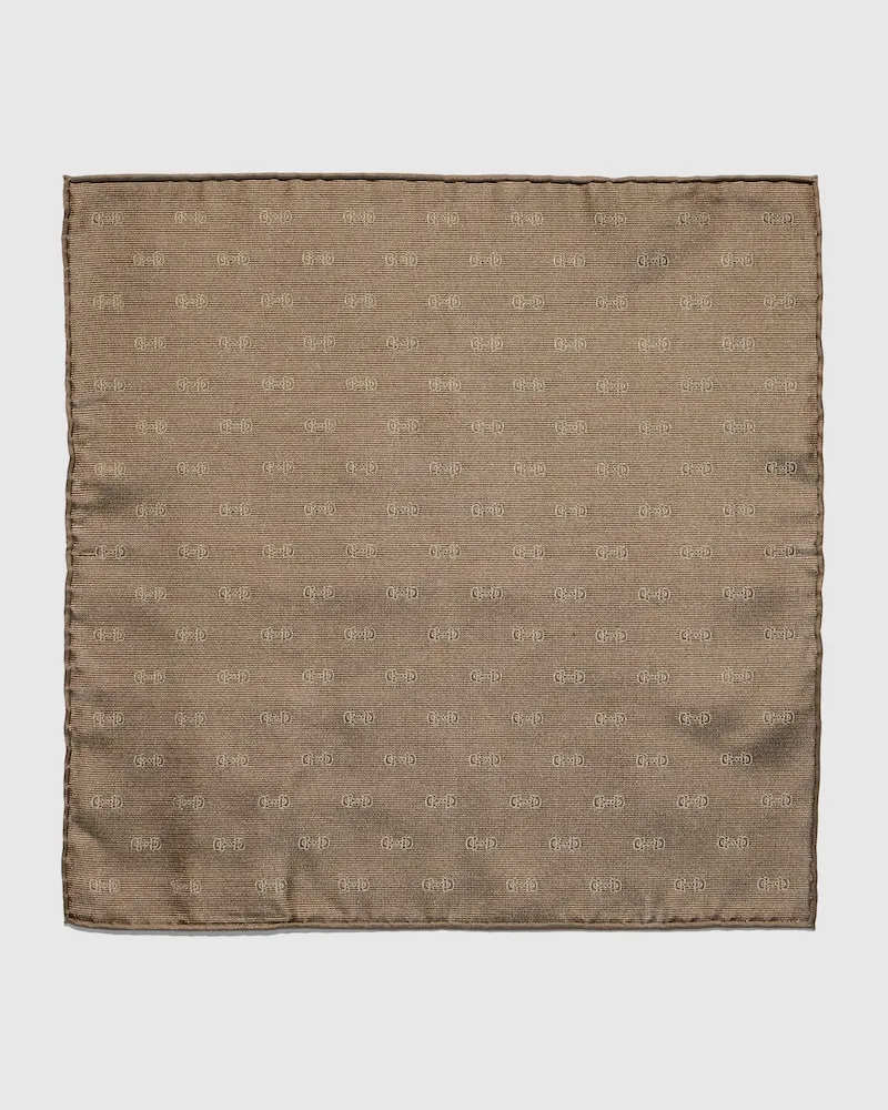 Gucci Seidenjacquard-Einstecktuch mit Horsebit Braun