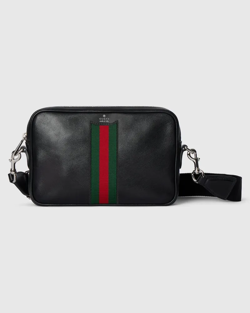 Gucci Kleine Web Trademark Umhängetasche Schwarz