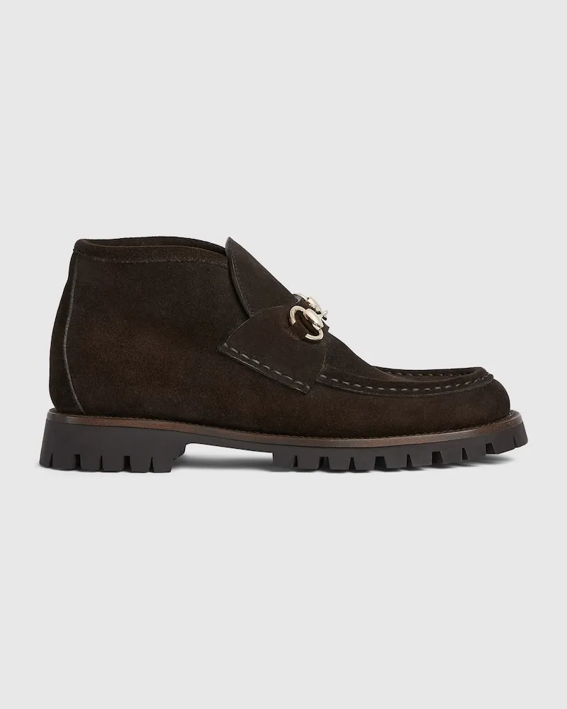 Gucci Damenstiefelette Mit Horsebit, Größe Braun