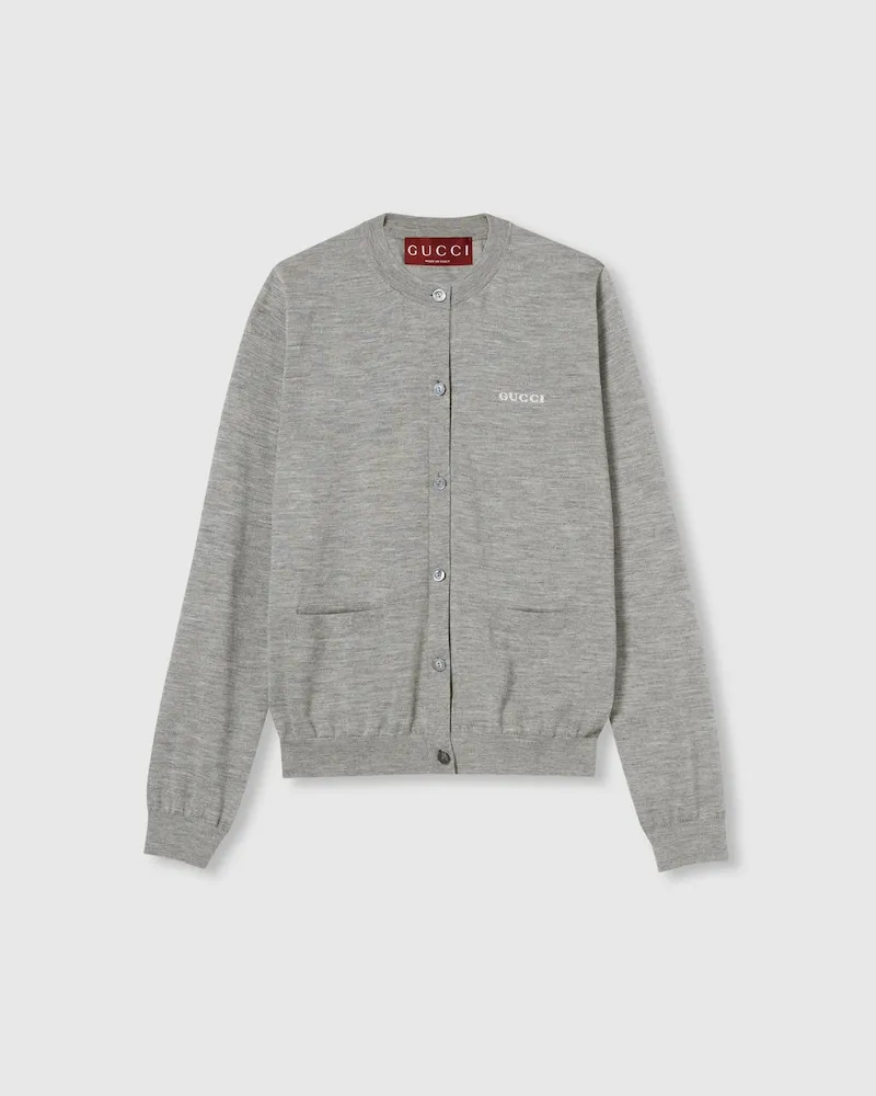Gucci Cardigan aus Kaschmir Und Seide, Größe Grau