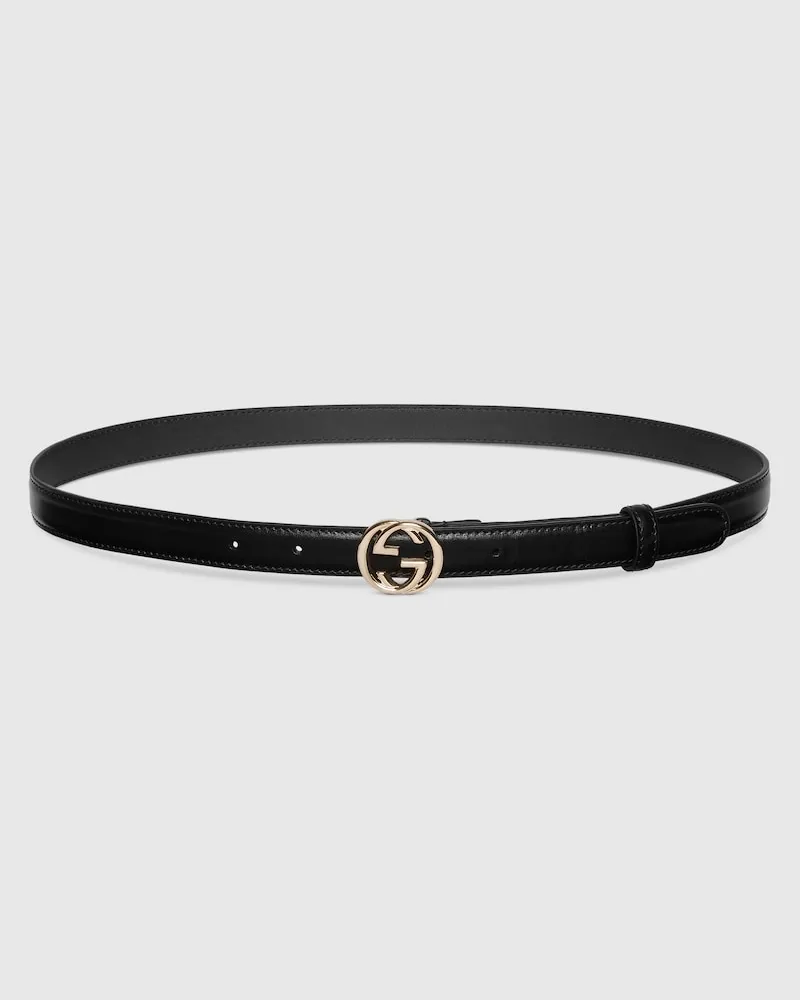 Gucci Ceinture Avec Boucle GG Enlacés, Taille 95 Noir