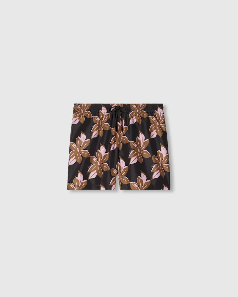 Gucci Badeshorts aus Technischem Popeline Mit Print, Größe Braun