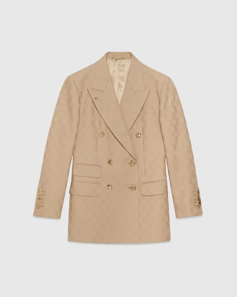 Gucci Blazer aus GG Wolljacquard, Größe Beige