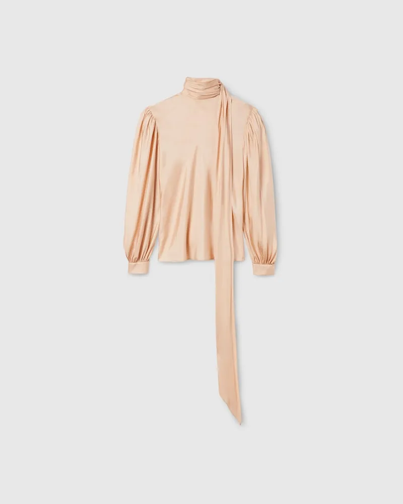Gucci Bluse aus Seidentwill Mit Schleifendetail, Größe Pink