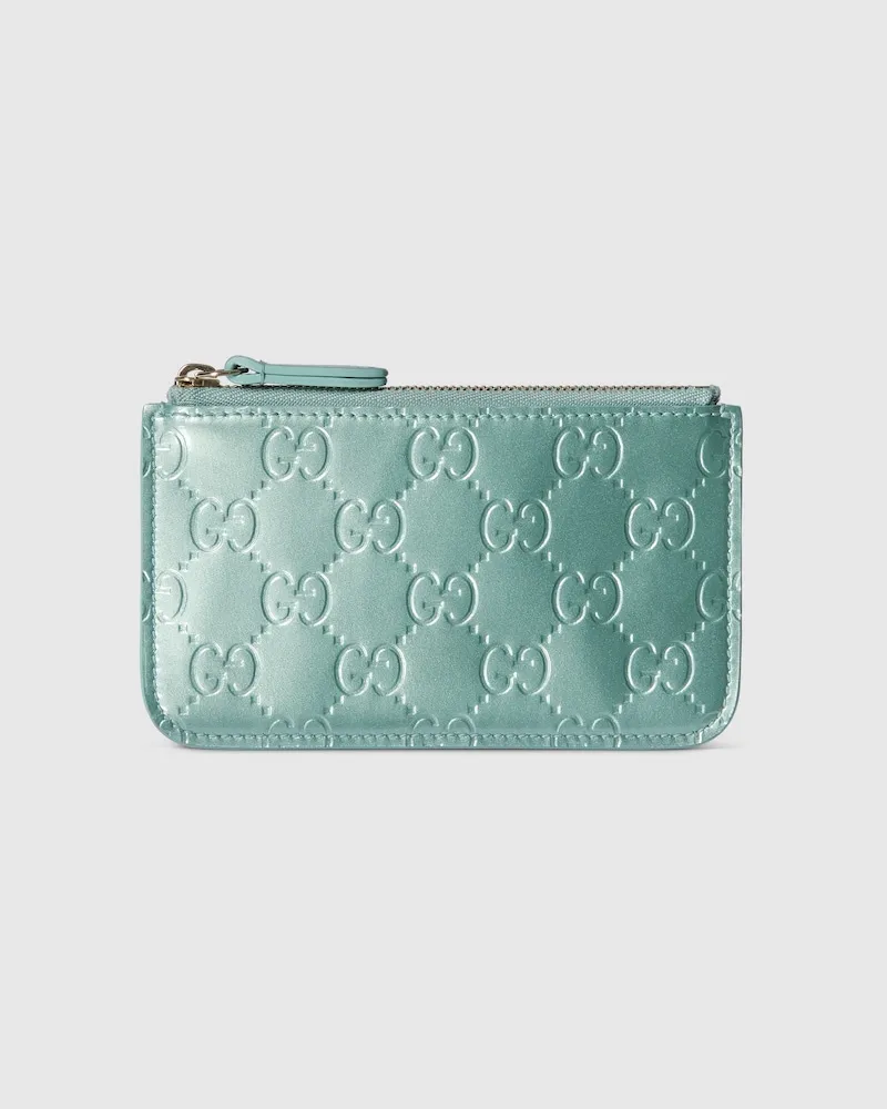Gucci GG Emblem Schlüsseltäschchen Blau