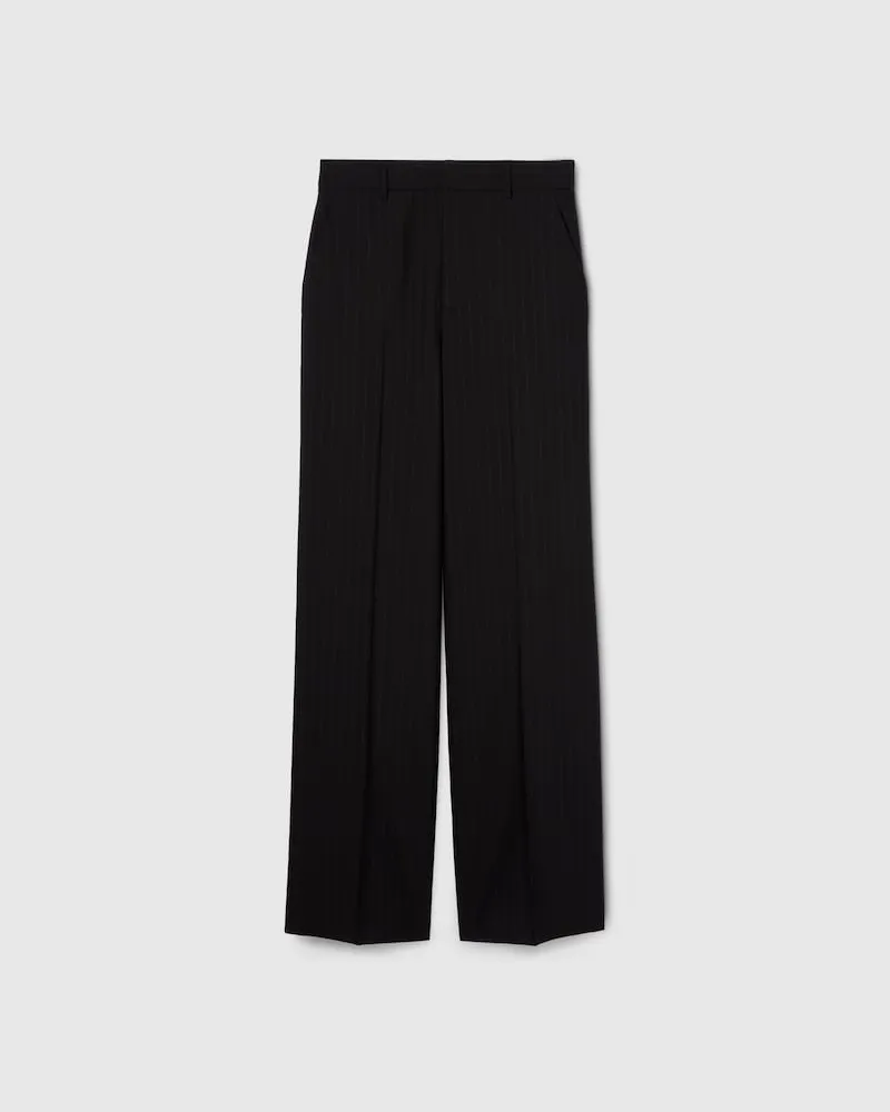 Gucci Hose aus Wolljacquard Mit Nadelstreifen, Größe Schwarz