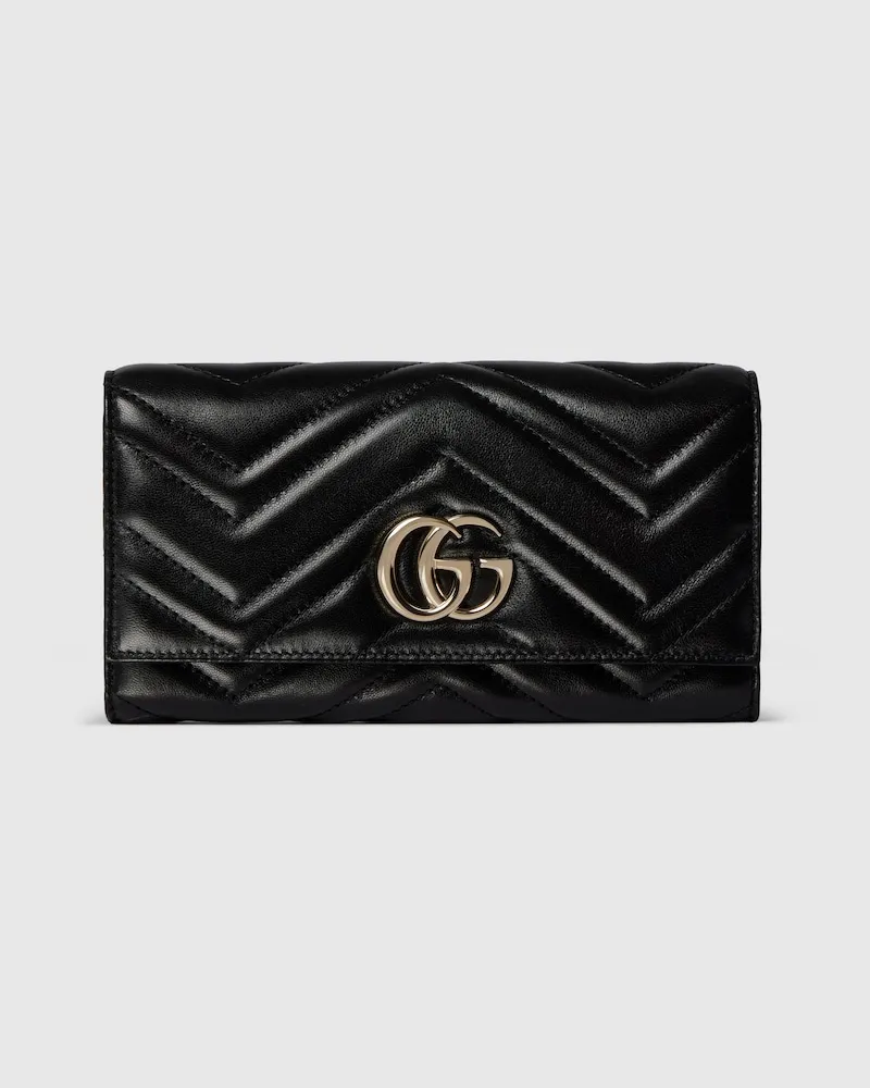 Gucci GG Marmont Continental Brieftasche Schwarz