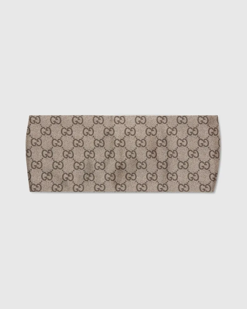 Gucci Stirnband aus Seidentwill Mit Print, Größe Beige