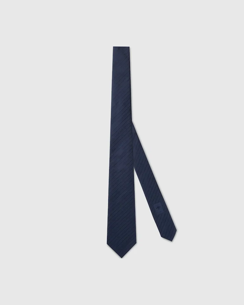 Gucci Krawatte aus Seidenjacquard Mit GG Blau