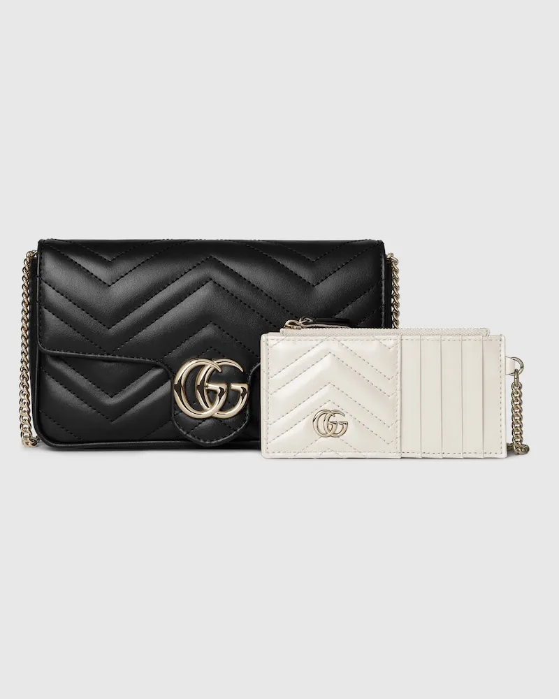 Gucci Kleine GG Marmont Schultertasche Schwarz
