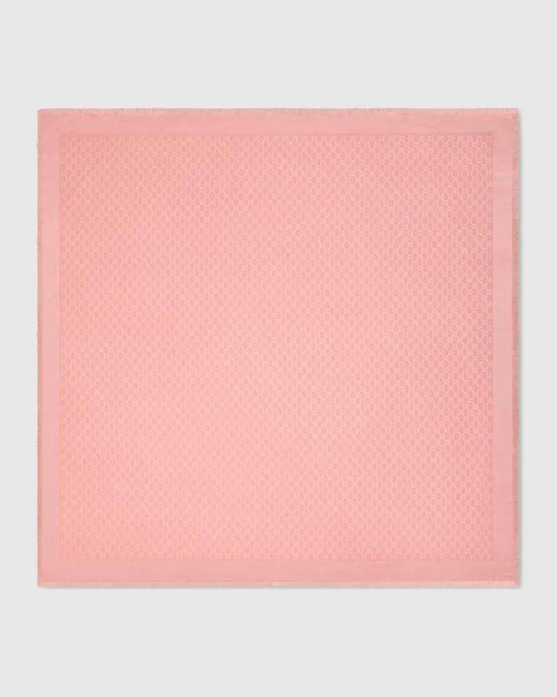 Gucci Halstuch aus Seide Und Wolle mit GG Motiv Pink