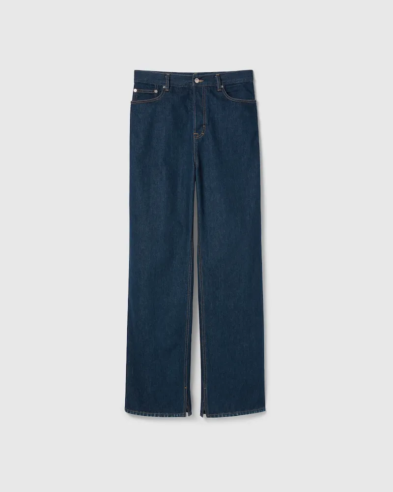 Gucci Hose aus Denim Mit Stickerei, Größe Blau