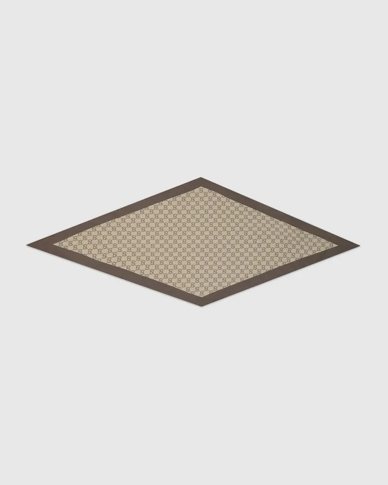 Gucci Rautenförmiges Halstuch aus Seidentwill Mit Print Beige