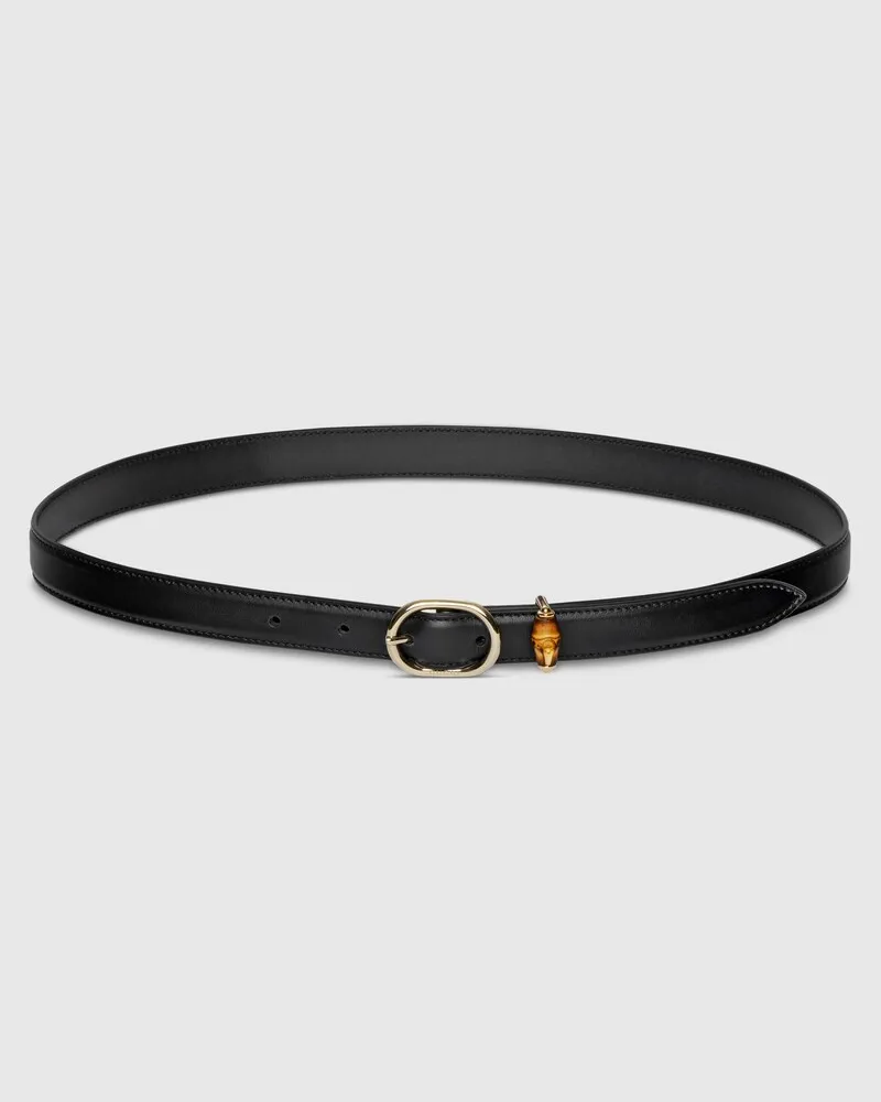 Gucci Ceinture Fine Avec Boucle Ovale, Taille 95 Noir