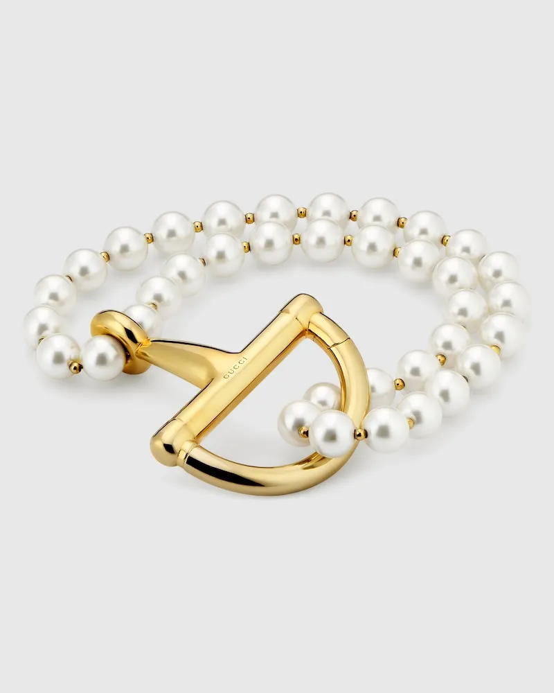 Gucci Armband mit Steigbügel-Detail Goldfarbenes