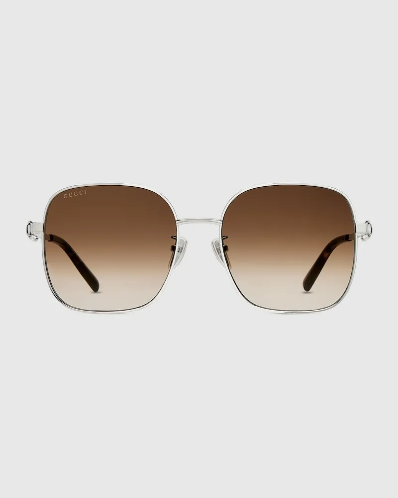 Gucci Sonnenbrille Mit Eckigem Rahmen Silver