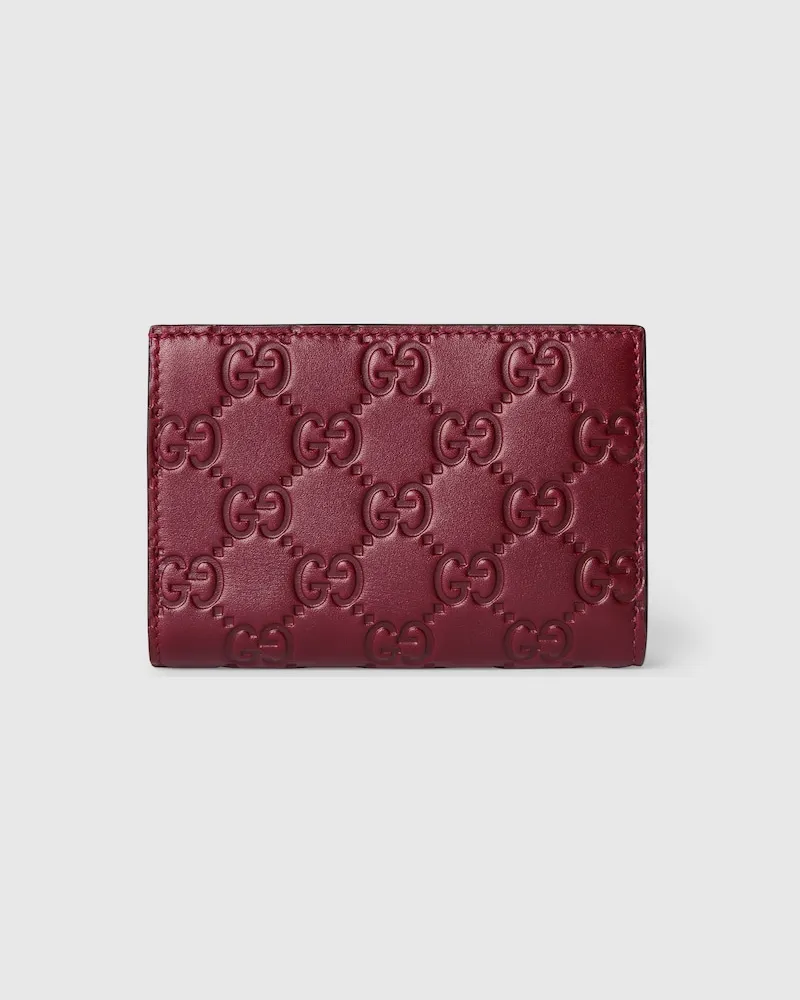 Gucci Kleine GG Emblem Brieftasche Bordeauxrot