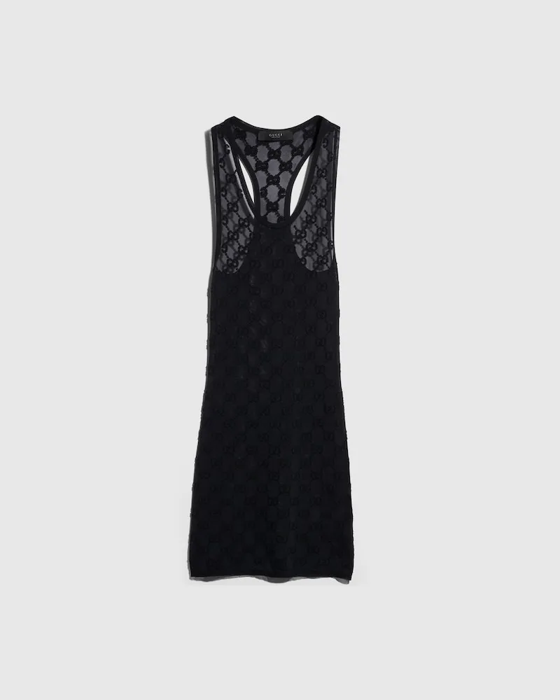 Gucci Kleid aus Feiner Crêpe-Viskose, Größe Schwarz