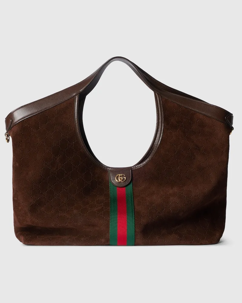 Gucci Großer Giglio Shopper Braun