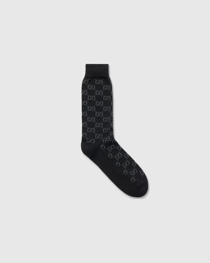 Gucci Socken aus Baumwollmischung mit GG Schwarz