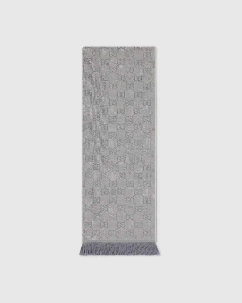 Gucci Schal aus GG Wolle Grau