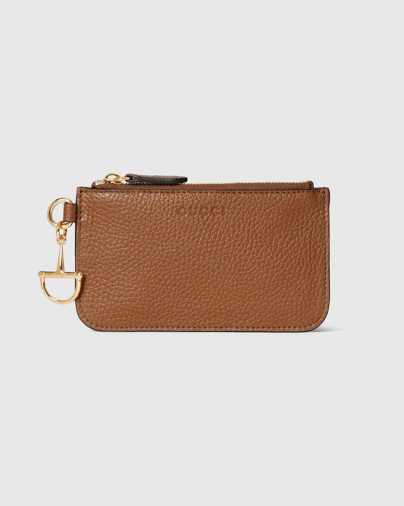 Gucci Porte-cartes Half Horsebit Marron