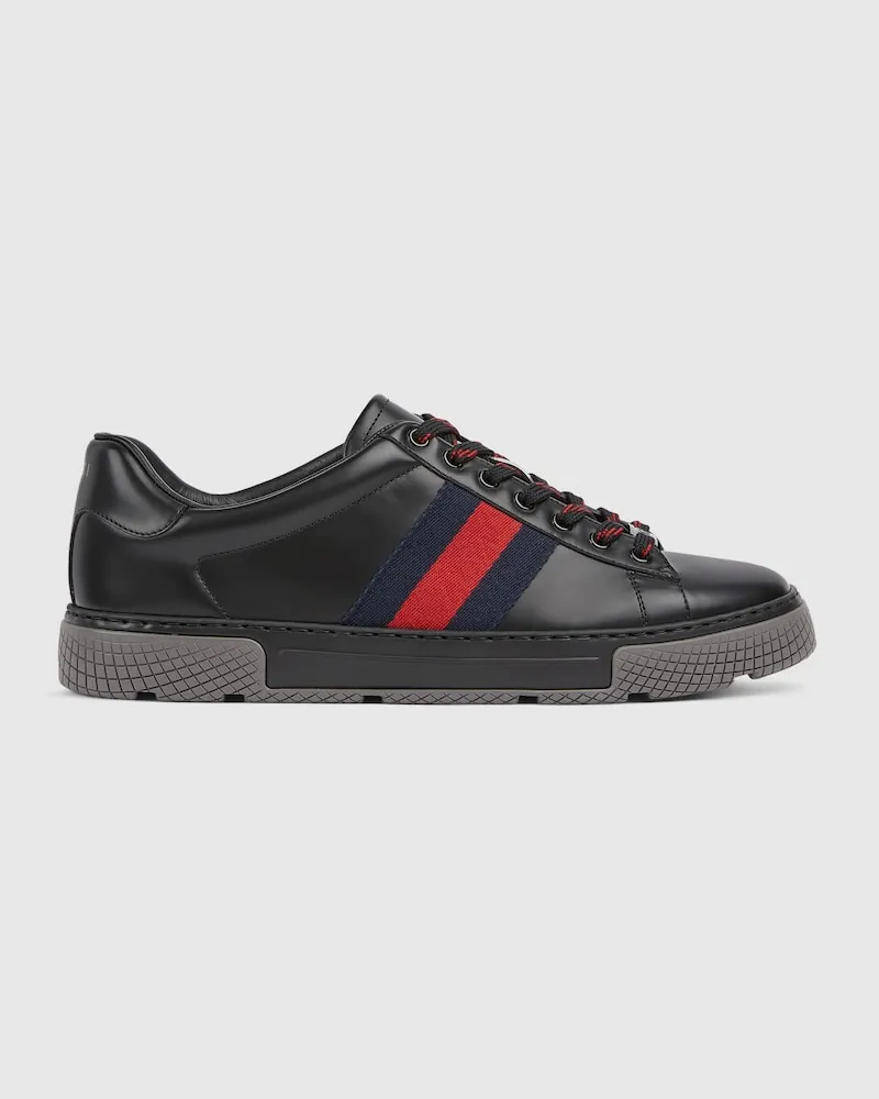 Gucci Ace Herrensneaker Mit Web, Größe Schwarz