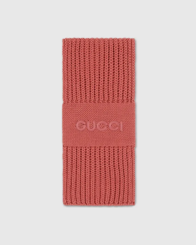 Gucci Écharpe En Mélange Laine Et Cachemire Avec Broderie Rose