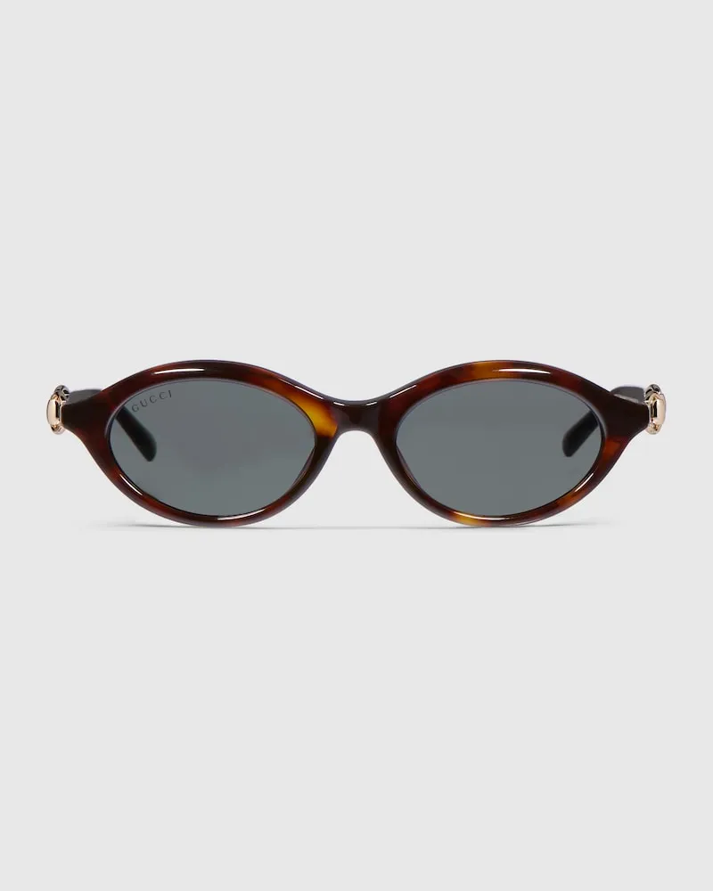 Gucci Sonnenbrille mit Ovalem Rahmen Beige